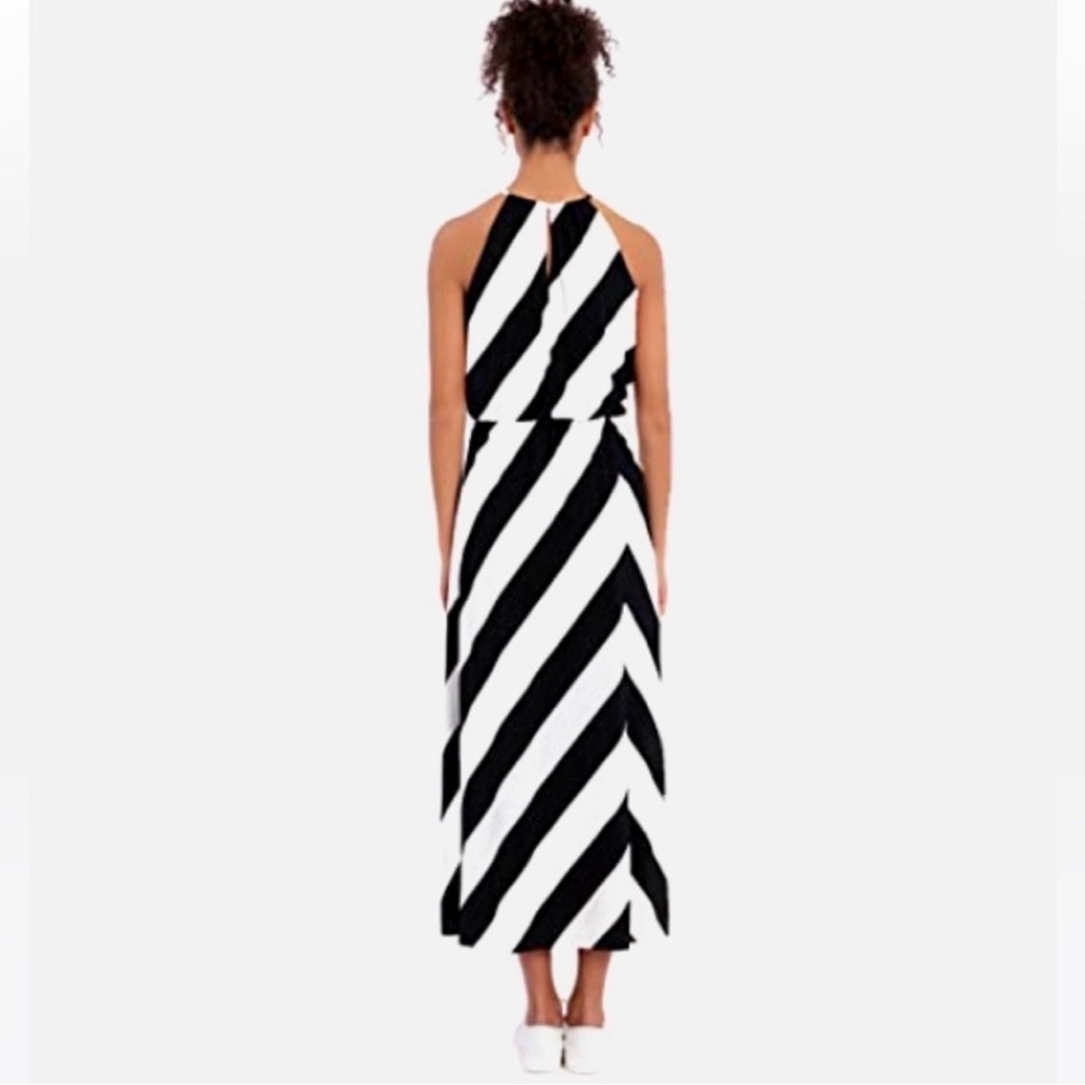 London Times Petite Black and White Striped Maxi Dress 14P - Picture 4 of 11